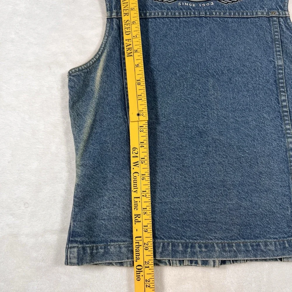 Harley‎ Davidson Womens Blue Denim Vest X-Small New Snap Closure